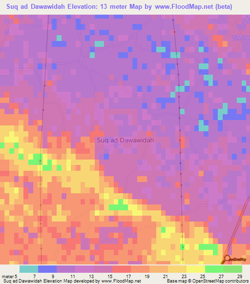 Suq ad Dawawidah,Libya Elevation Map