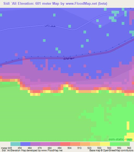 Sidi `Ali,Libya Elevation Map