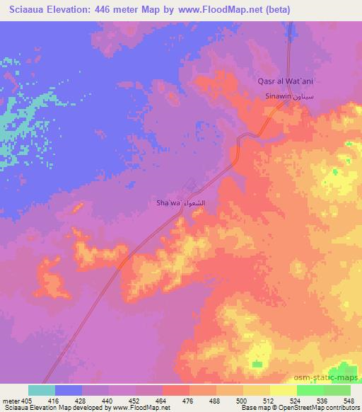 Sciaaua,Libya Elevation Map