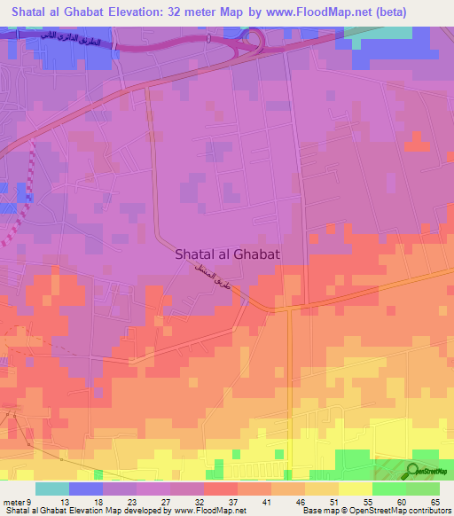 Shatal al Ghabat,Libya Elevation Map