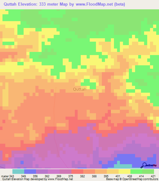 Quttah,Libya Elevation Map