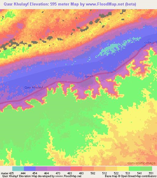 Qasr Khulayf,Libya Elevation Map