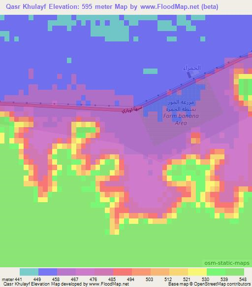 Qasr Khulayf,Libya Elevation Map