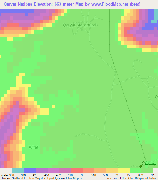 Qaryat Nadbas,Libya Elevation Map