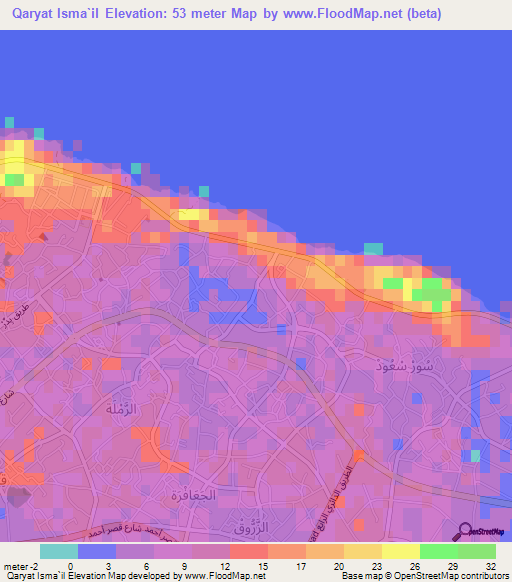 Qaryat Isma`il,Libya Elevation Map