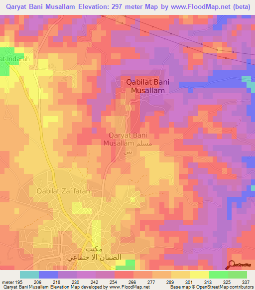 Qaryat Bani Musallam,Libya Elevation Map