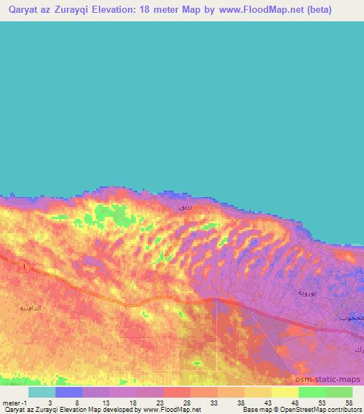 Qaryat az Zurayqi,Libya Elevation Map