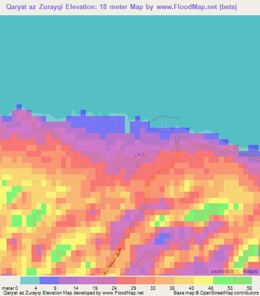 Qaryat az Zurayqi,Libya Elevation Map