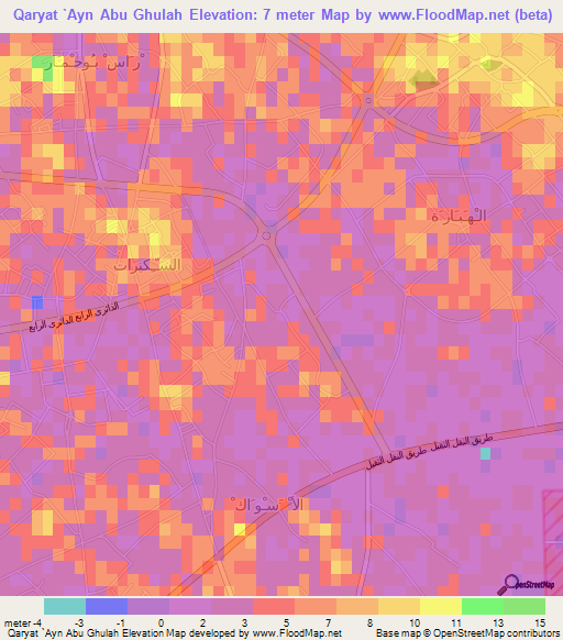 Qaryat `Ayn Abu Ghulah,Libya Elevation Map