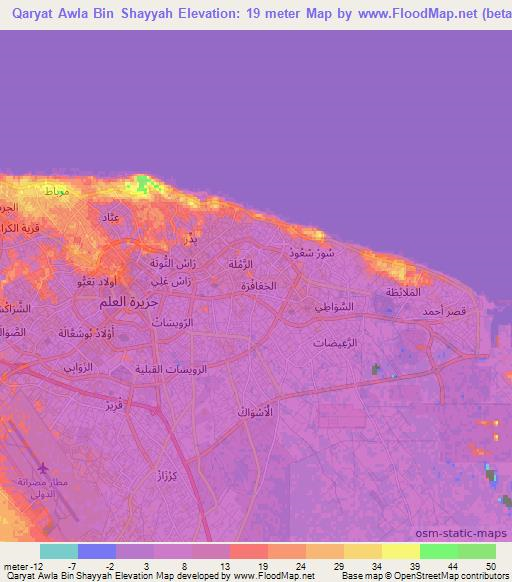 Qaryat Awla Bin Shayyah,Libya Elevation Map