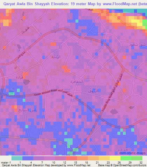 Qaryat Awla Bin Shayyah,Libya Elevation Map