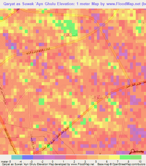 Qaryat as Suwak `Ayn Ghulu,Libya Elevation Map