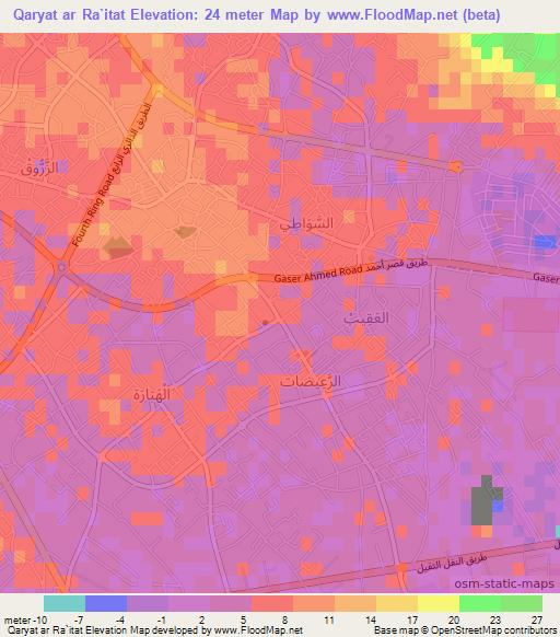 Qaryat ar Ra`itat,Libya Elevation Map