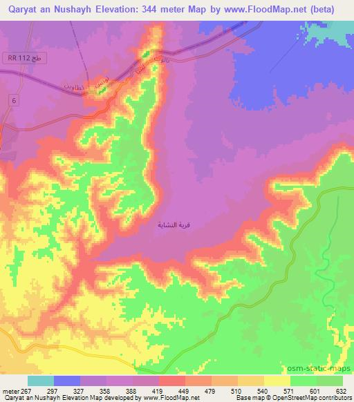 Qaryat an Nushayh,Libya Elevation Map