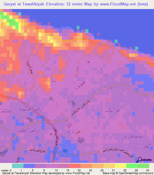 Qaryat at Tawalikiyah,Libya Elevation Map