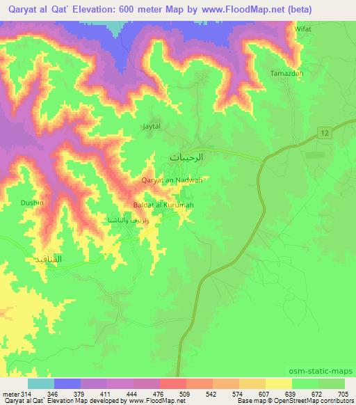 Qaryat al Qat`,Libya Elevation Map