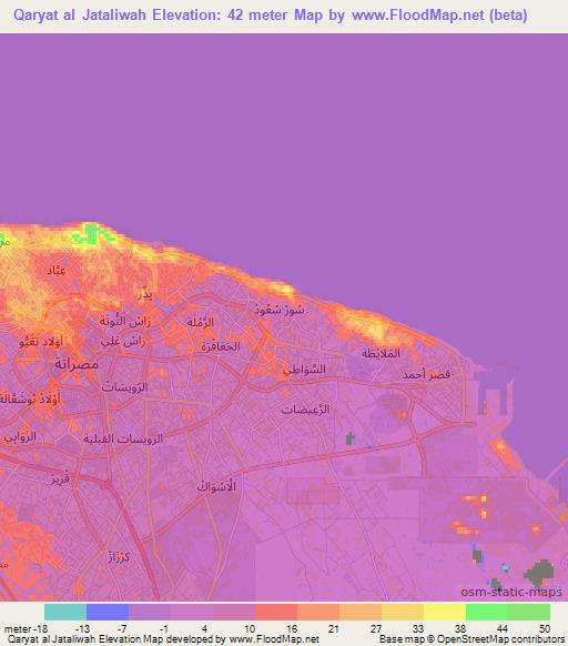 Qaryat al Jataliwah,Libya Elevation Map