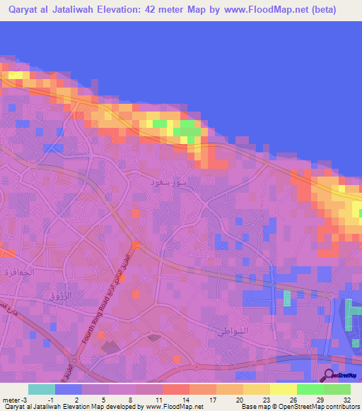 Qaryat al Jataliwah,Libya Elevation Map