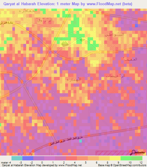 Qaryat al Habarah,Libya Elevation Map