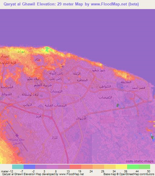 Qaryat al Ghawil,Libya Elevation Map