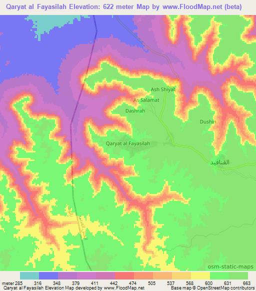 Qaryat al Fayasilah,Libya Elevation Map