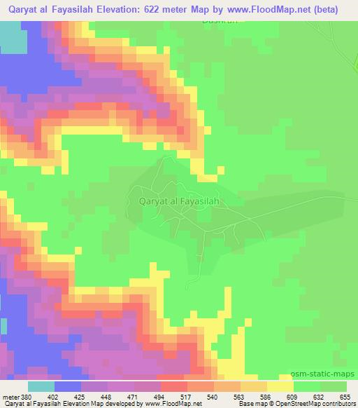 Qaryat al Fayasilah,Libya Elevation Map