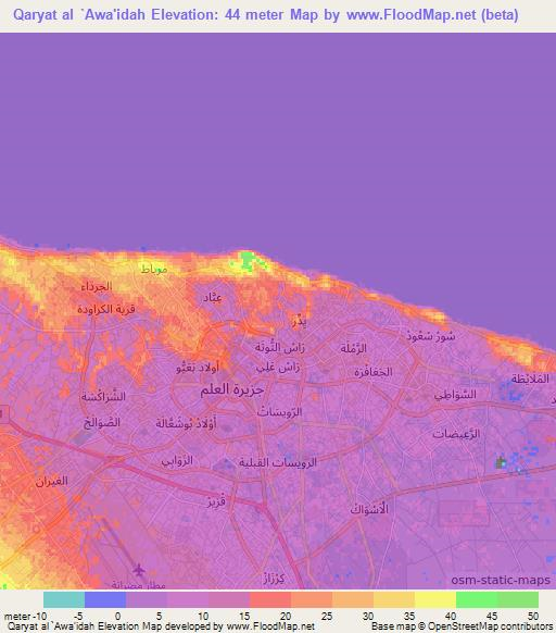 Qaryat al `Awa'idah,Libya Elevation Map