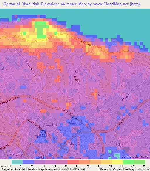 Qaryat al `Awa'idah,Libya Elevation Map