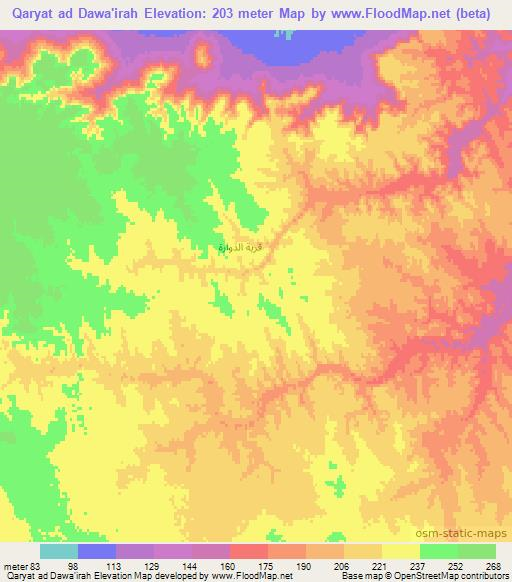 Qaryat ad Dawa'irah,Libya Elevation Map