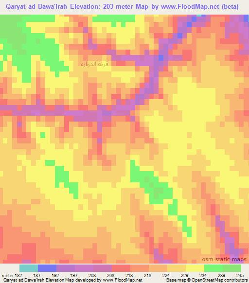 Qaryat ad Dawa'irah,Libya Elevation Map