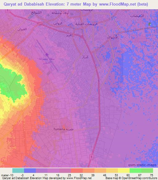 Qaryat ad Dababisah,Libya Elevation Map