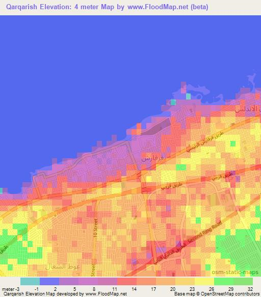 Qarqarish,Libya Elevation Map