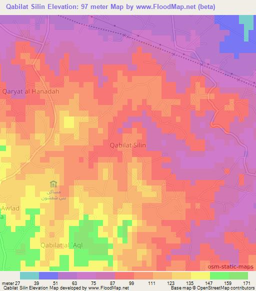 Qabilat Silin,Libya Elevation Map