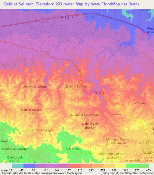 Qabilat Salimah,Libya Elevation Map