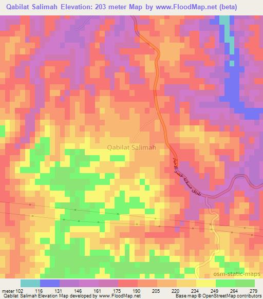Qabilat Salimah,Libya Elevation Map