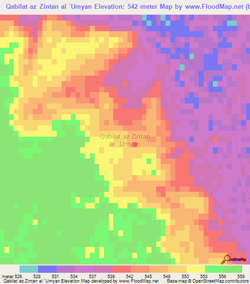 Qabilat az Zintan al `Umyan,Libya Elevation Map