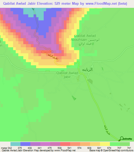 Qabilat Awlad Jabir,Libya Elevation Map