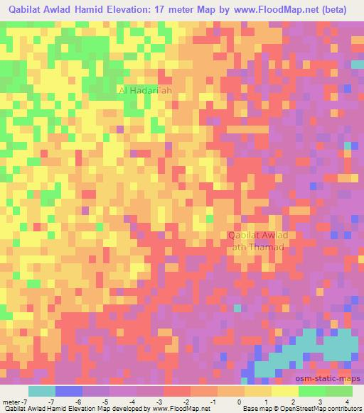 Qabilat Awlad Hamid,Libya Elevation Map