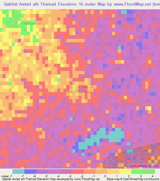 Qabilat Awlad ath Thamad,Libya Elevation Map