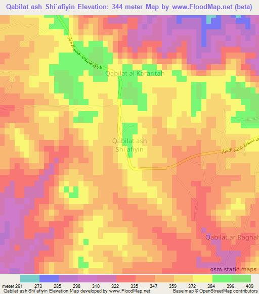 Qabilat ash Shi`afiyin,Libya Elevation Map