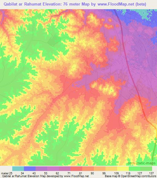 Qabilat ar Rahumat,Libya Elevation Map