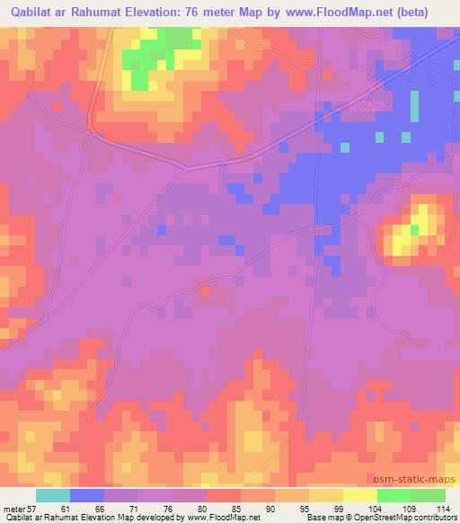 Qabilat ar Rahumat,Libya Elevation Map