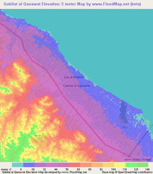 Qabilat al Qanawat,Libya Elevation Map
