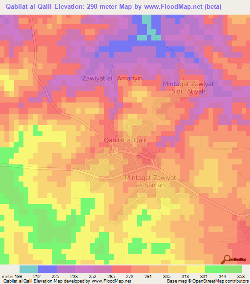 Qabilat al Qalil,Libya Elevation Map