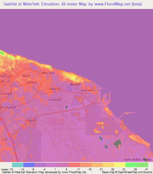 Qabilat al Mala'itah,Libya Elevation Map