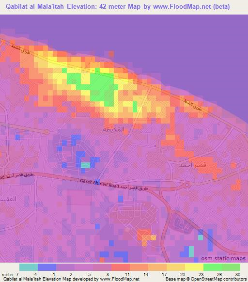 Qabilat al Mala'itah,Libya Elevation Map