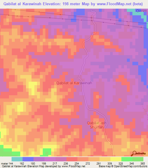 Qabilat al Karawinah,Libya Elevation Map