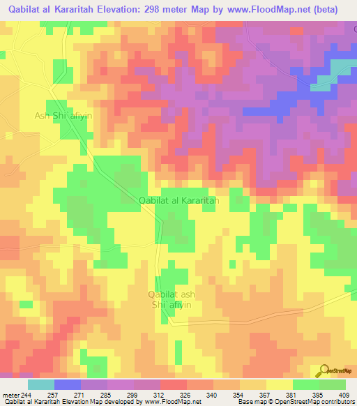 Qabilat al Kararitah,Libya Elevation Map