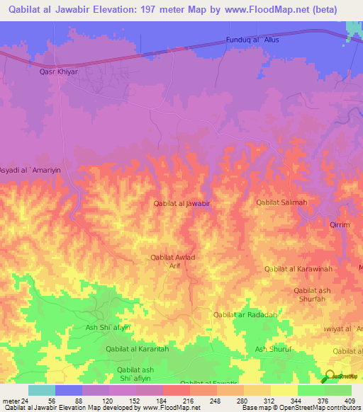 Qabilat al Jawabir,Libya Elevation Map