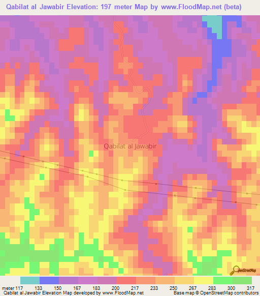 Qabilat al Jawabir,Libya Elevation Map